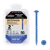 Color-Coat 2″ Coarse-Thread Pocket Hole Screws- 50 Package (Armor-Tool)