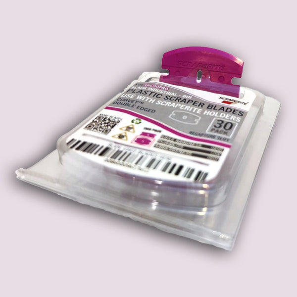 Scraperite Plastic Razor Blade PRO Magenta - Curved Replacement 30 Pac ...