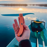 Duo Gut/Filet swing blade 2 in 1, Dark-Orange, Cordura Sheath (EKA)
