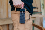 Special edition skateboard short chisel in leather belt holster, 35 mm (Two Cherries)