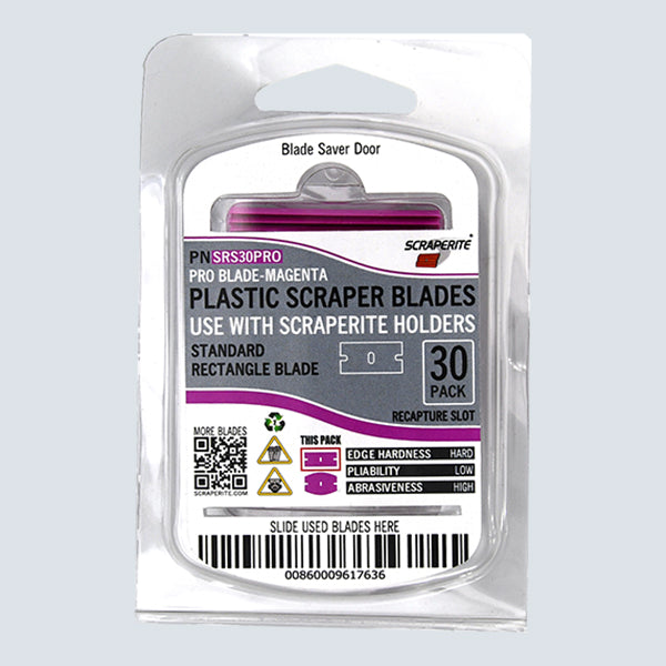 Rectangle Razor Blade Scraperite Plastic Razor Blade PRO Magenta - Standard Rectangle Replac ...
