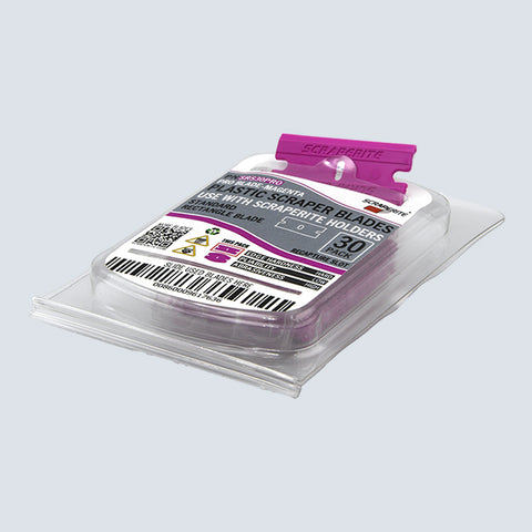 Scraperite Plastic Razor Blade PRO Magenta - Standard Rectangle Replacement 30 Pack  (Scraperite)