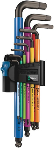 950/9 Hex-Plus Multicolour HF 1 L-key set, metric, BlackLaser, with holding function, 9 pcs (WERA)