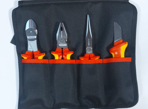 4 piece Pliers & knife VDE Set (Knipex)