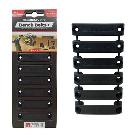 Bench Belts+ (39x7mm) Black 6 x Pack (StealthMounts)