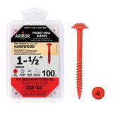 Color-Coat 1-1/2″ Fine-Thread Pocket Hole Screws- 100 Package (Armor-Tool)